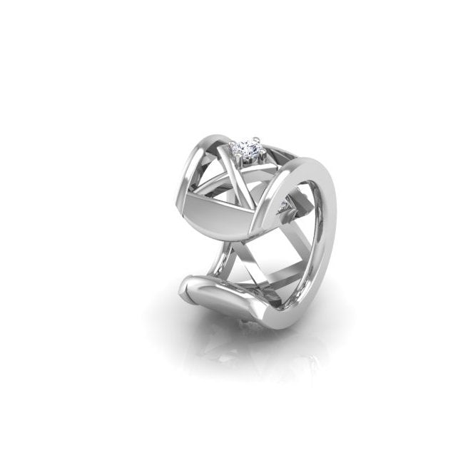 Criss Cross Diamond Ear Cuff Mid Ear - Seed2Stone.com