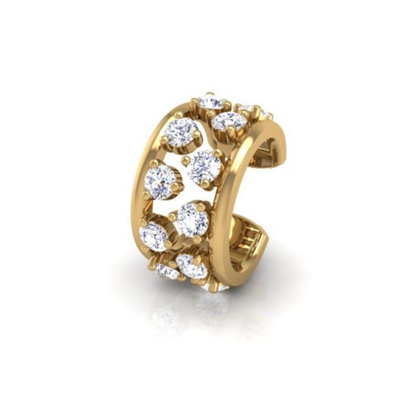 Double-Wave Diamond Ear Cuff