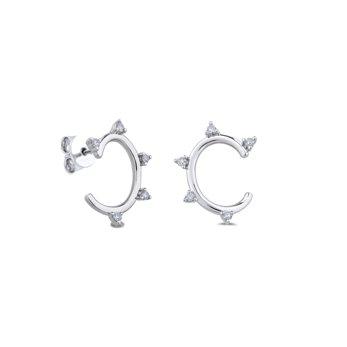 Mini Spiky Oval Earrings