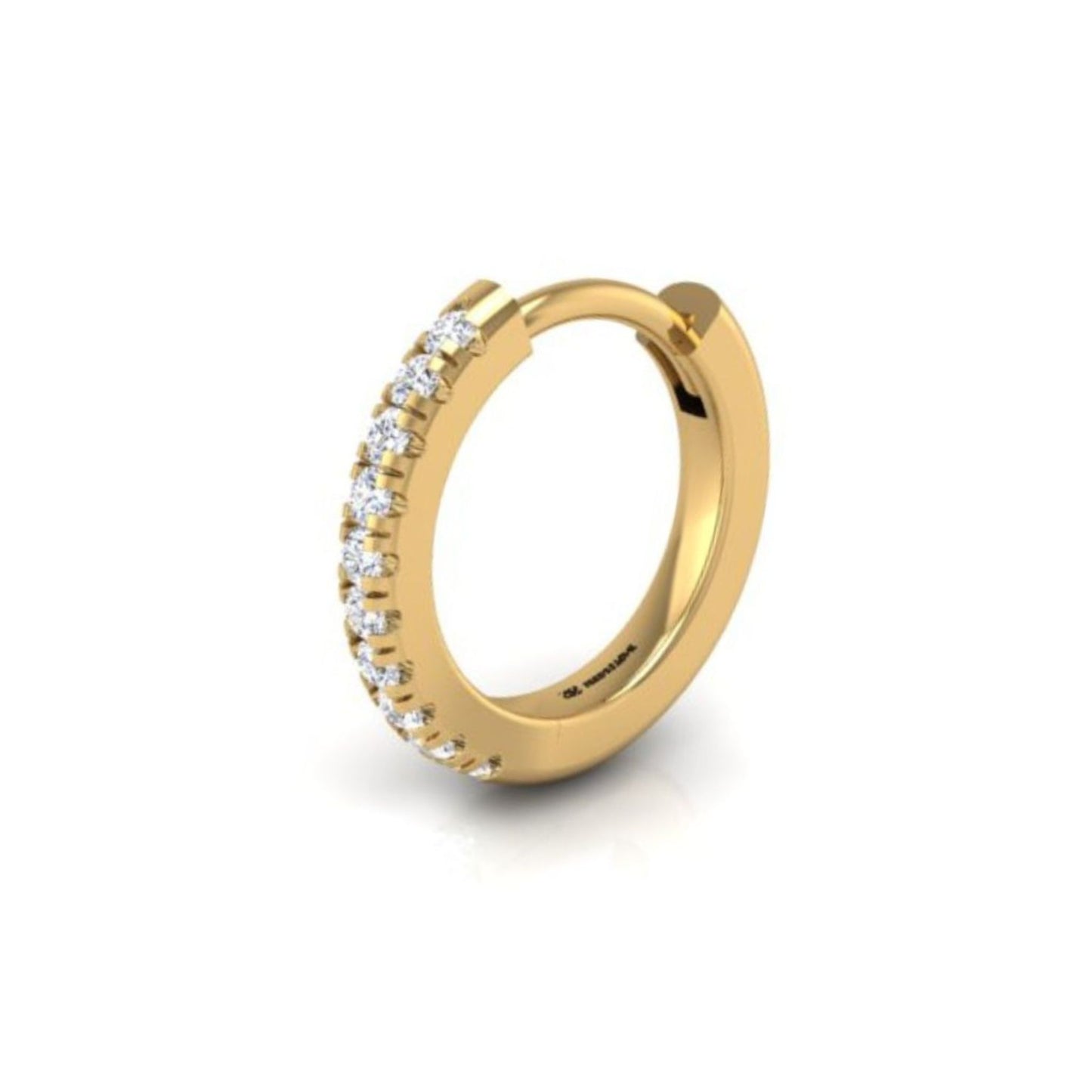 Pavé-All-Day Single Hoop in 14K Yellow Gold