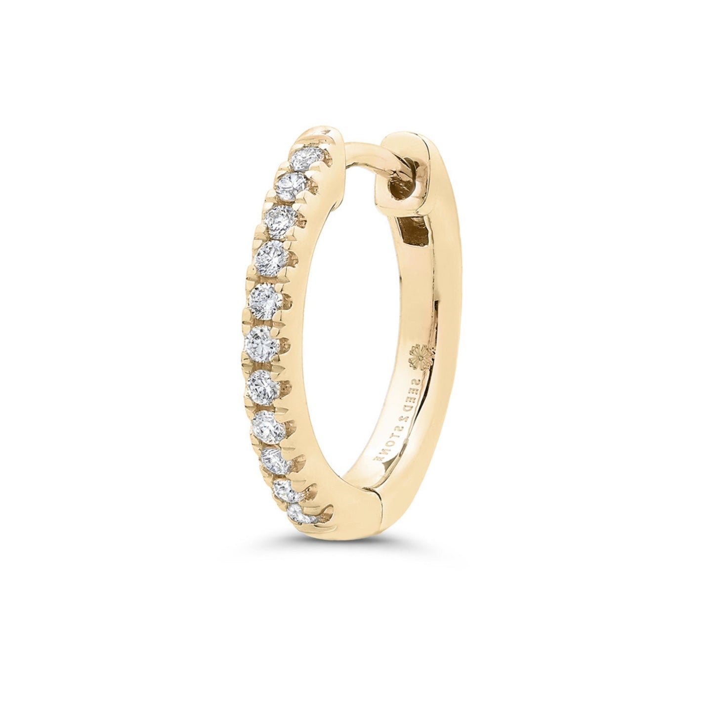 Pavé-All-Day Single Hoop in 14K Gold