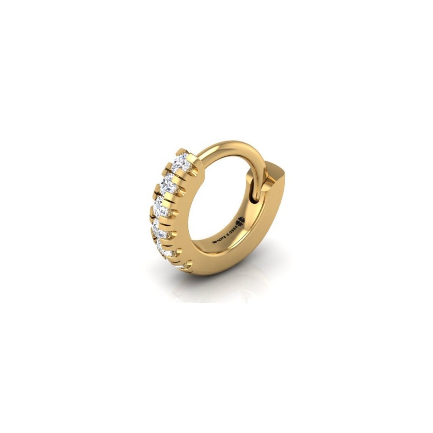 Pavé-All-Day Single Hoop in 14K Gold