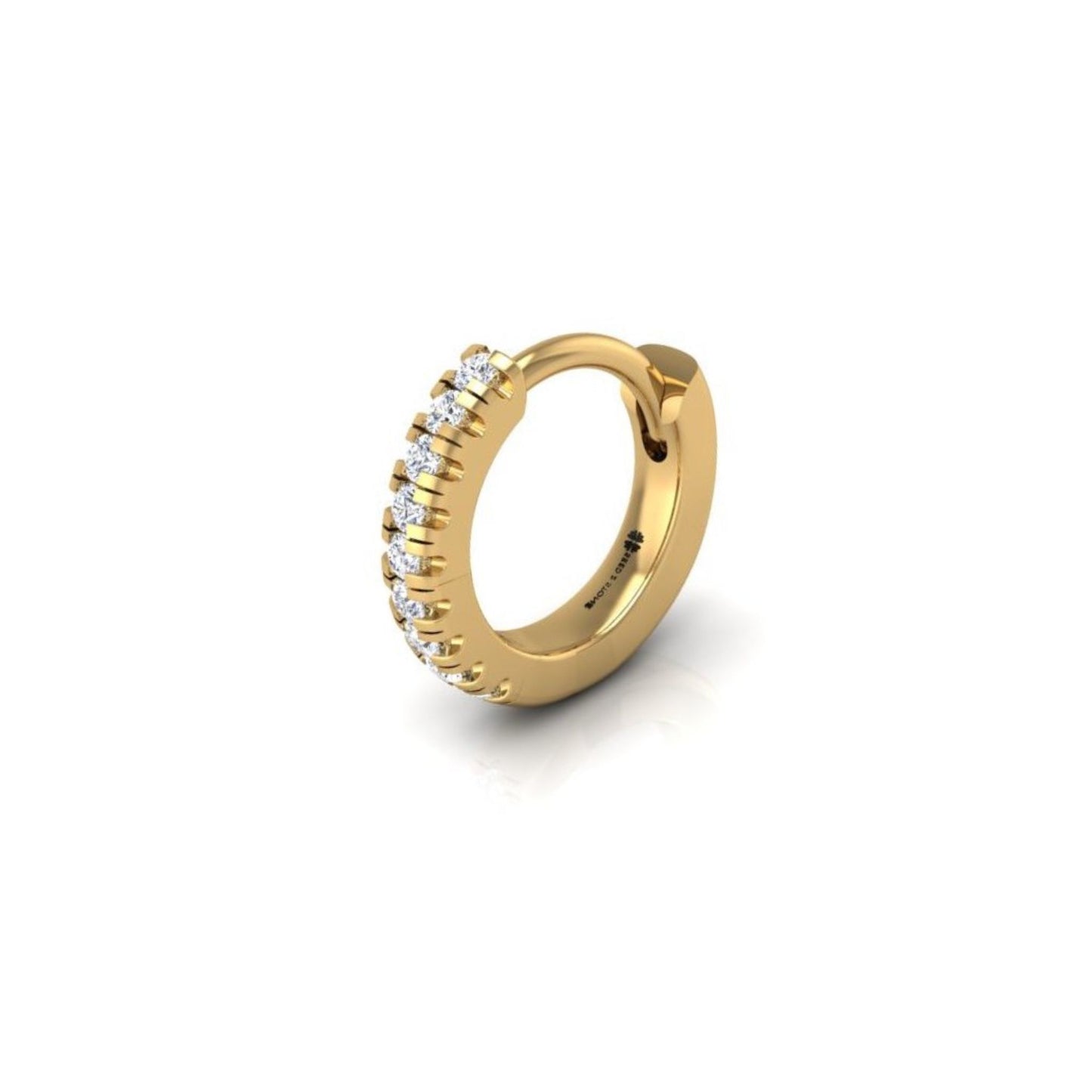 Pavé-All-Day Single Hoop in 14K Gold