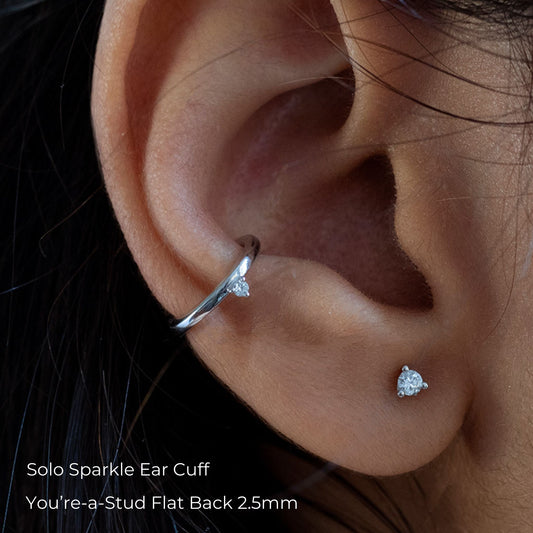 Solo Sparkle Diamond Ear Cuff