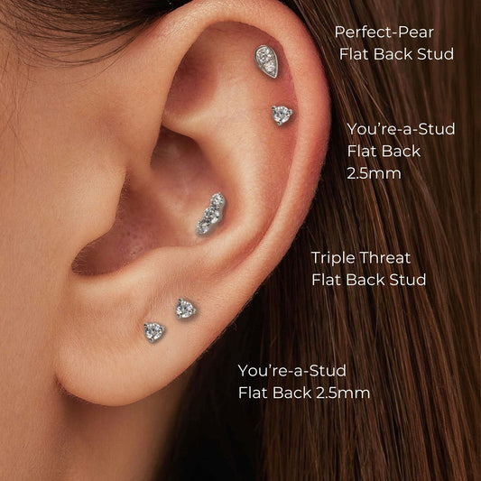 Triple-Threat Diamond Flat Back Stud