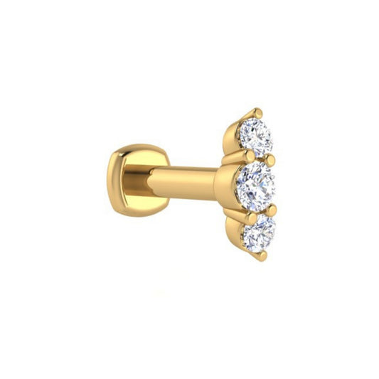Triple-Threat Diamond Flat Back Stud