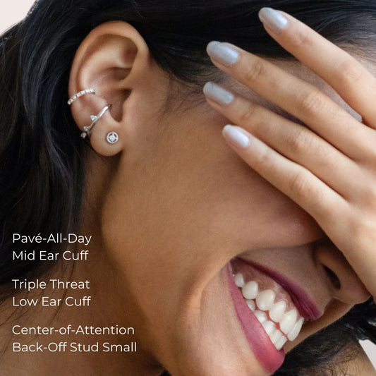 Triple-Threat Diamond Ear Cuff