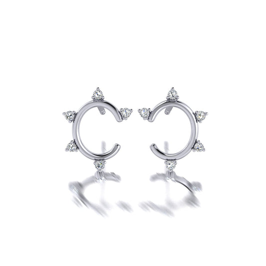 Mini Spiky Oval Earrings