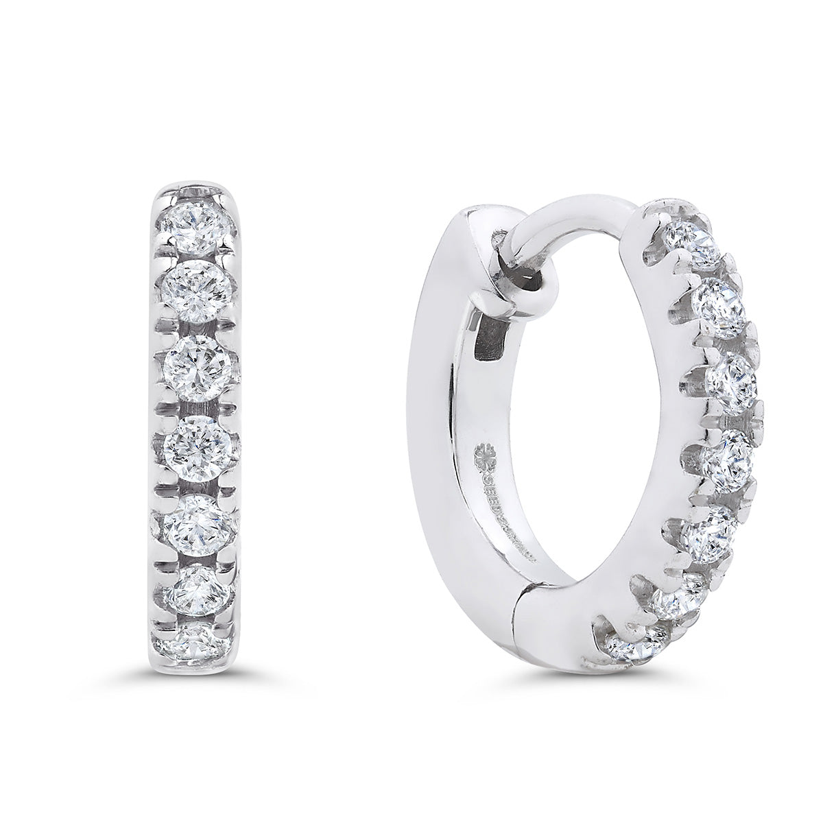 Pavé-All-Day Hoops in 14k White Gold