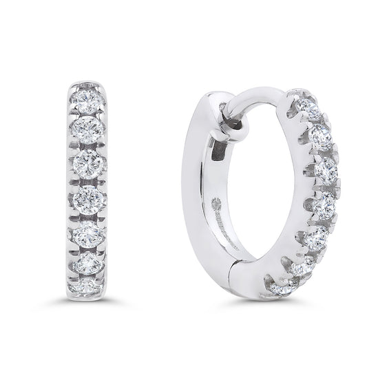 Pavé-All-Day Hoops in 14k White Gold