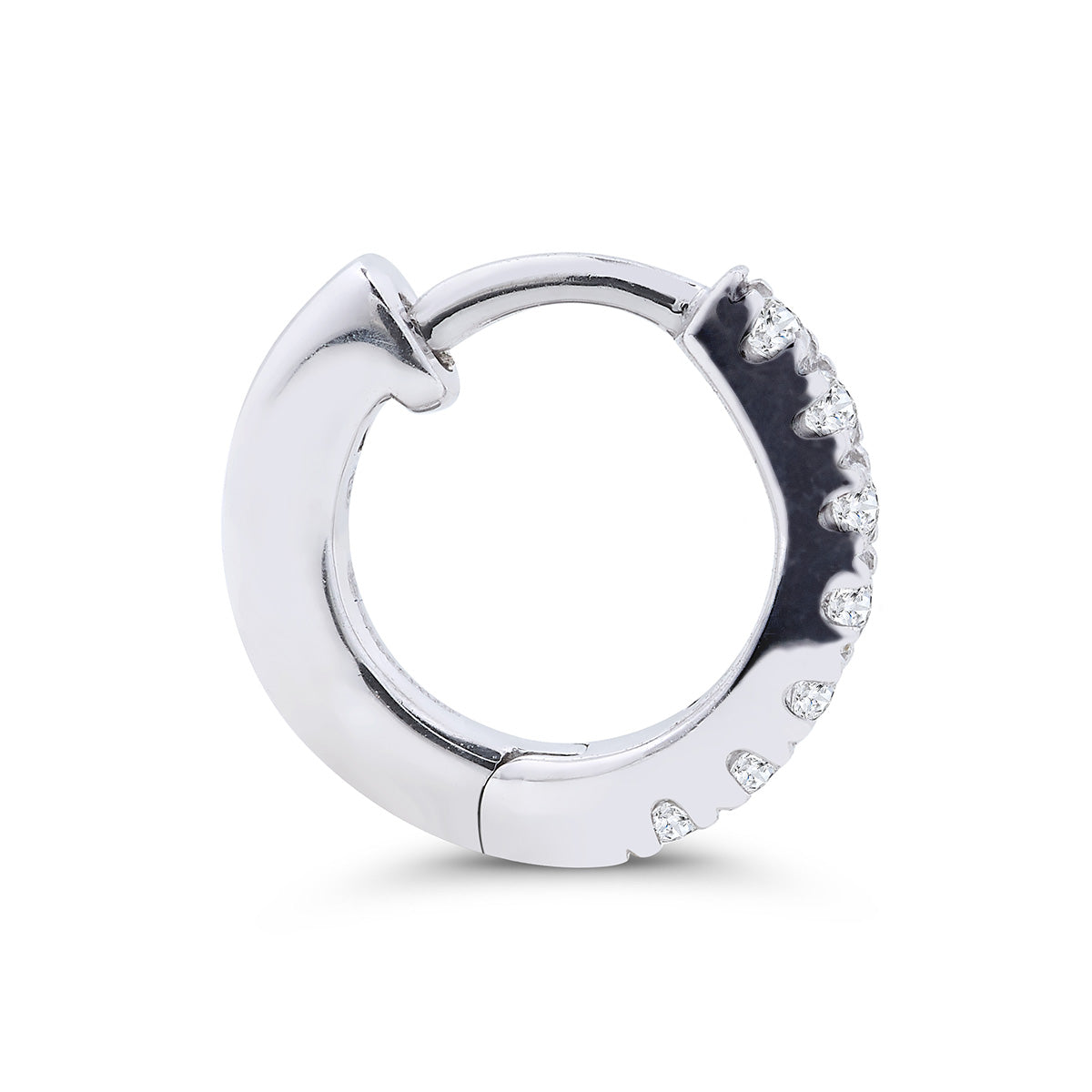 Pavé-All-Day Hoops in 14k White Gold