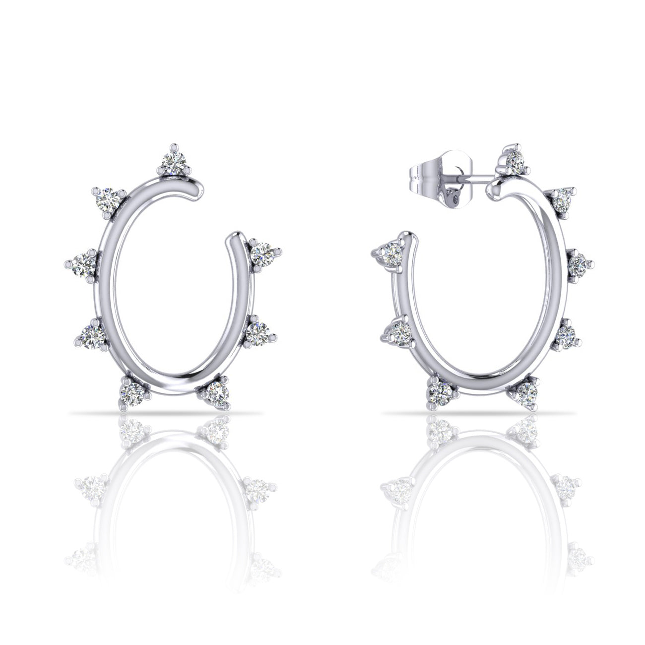 Spiky Oval Earrings
