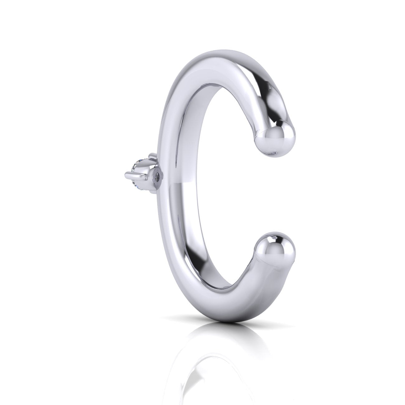Solo Sparkle Ear Cuff in Sterling Silver