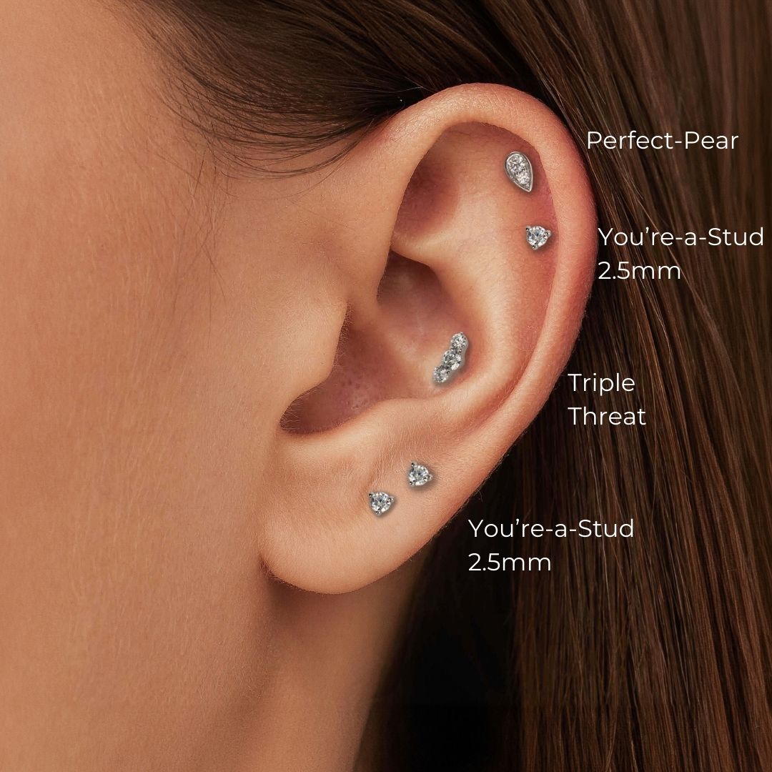 You're-a-Stud Flat Back Stud in 14K Yellow Gold