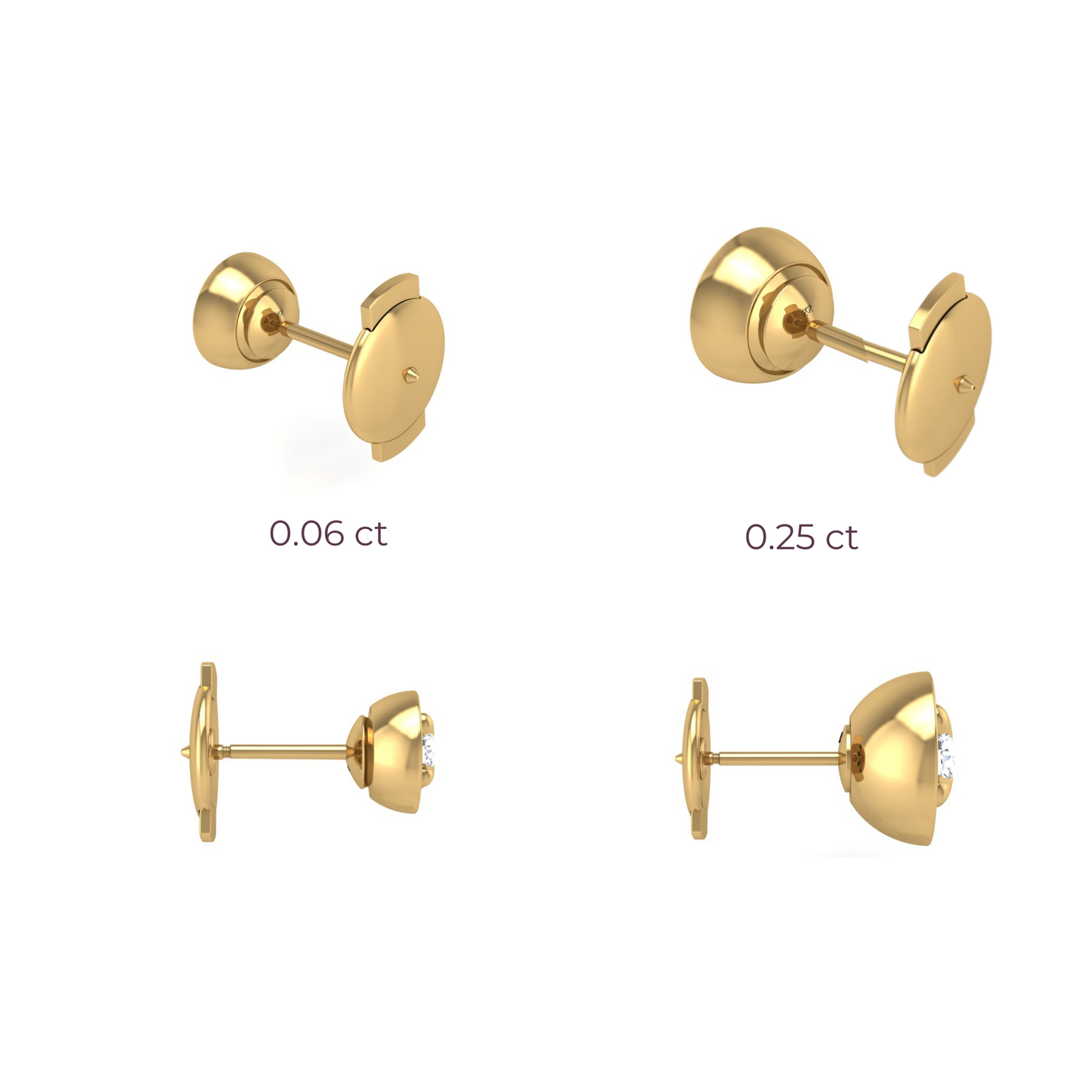 Center-of-Attention Back-Off Stud 14K Yellow Gold