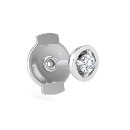 Center-of-Attention Back-Off Stud 14K White Gold