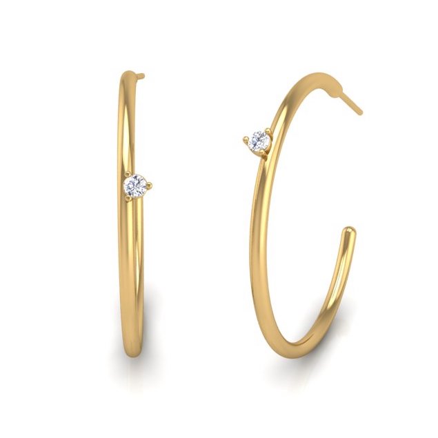 Maxi Solo Hoop in 14K Gold