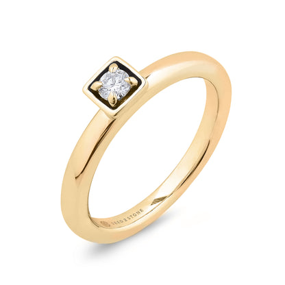 Edgy Stacking Diamond Ring in 14K Gold