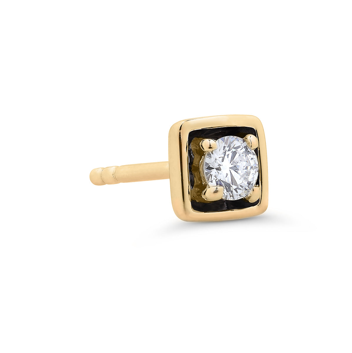 Edgy Diamond Studs in 14K Gold
