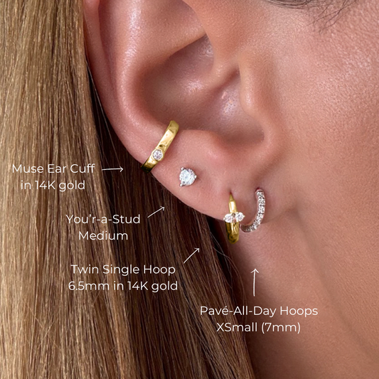Muse Mid Ear Cuff in 14K Gold