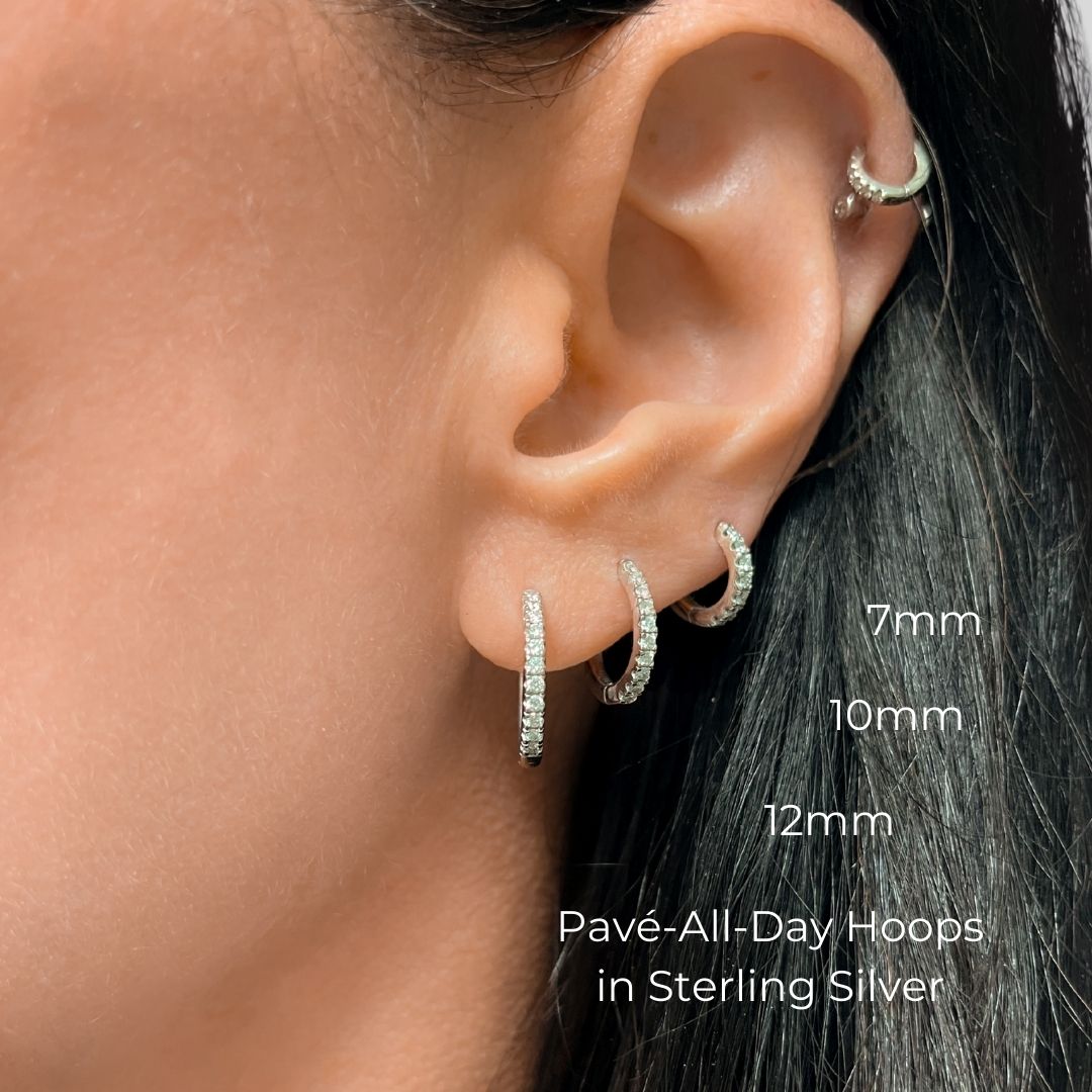 Pavé-All-Day Single Hoop