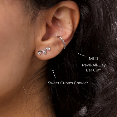 Sweet Curves Diamond Ear Climbers