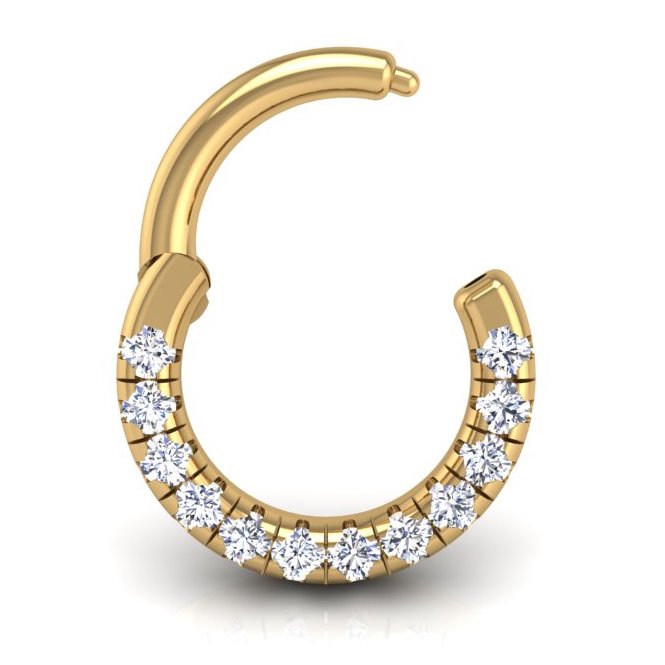 Pavé-All-Day Flat Hoop in 14K Gold