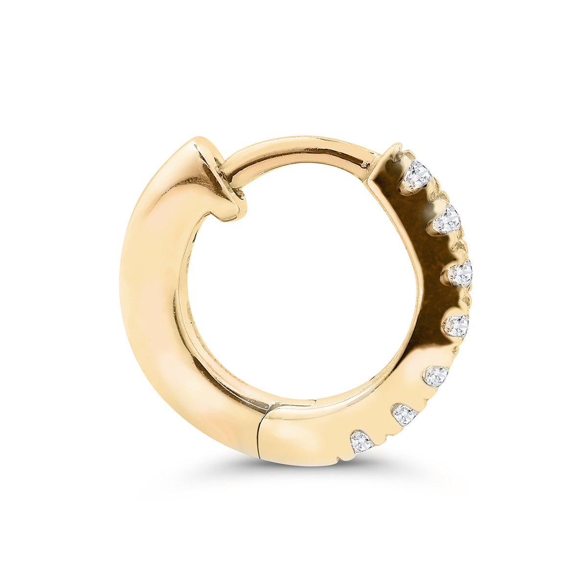 Pave-All-Day Hoops in 14K Gold