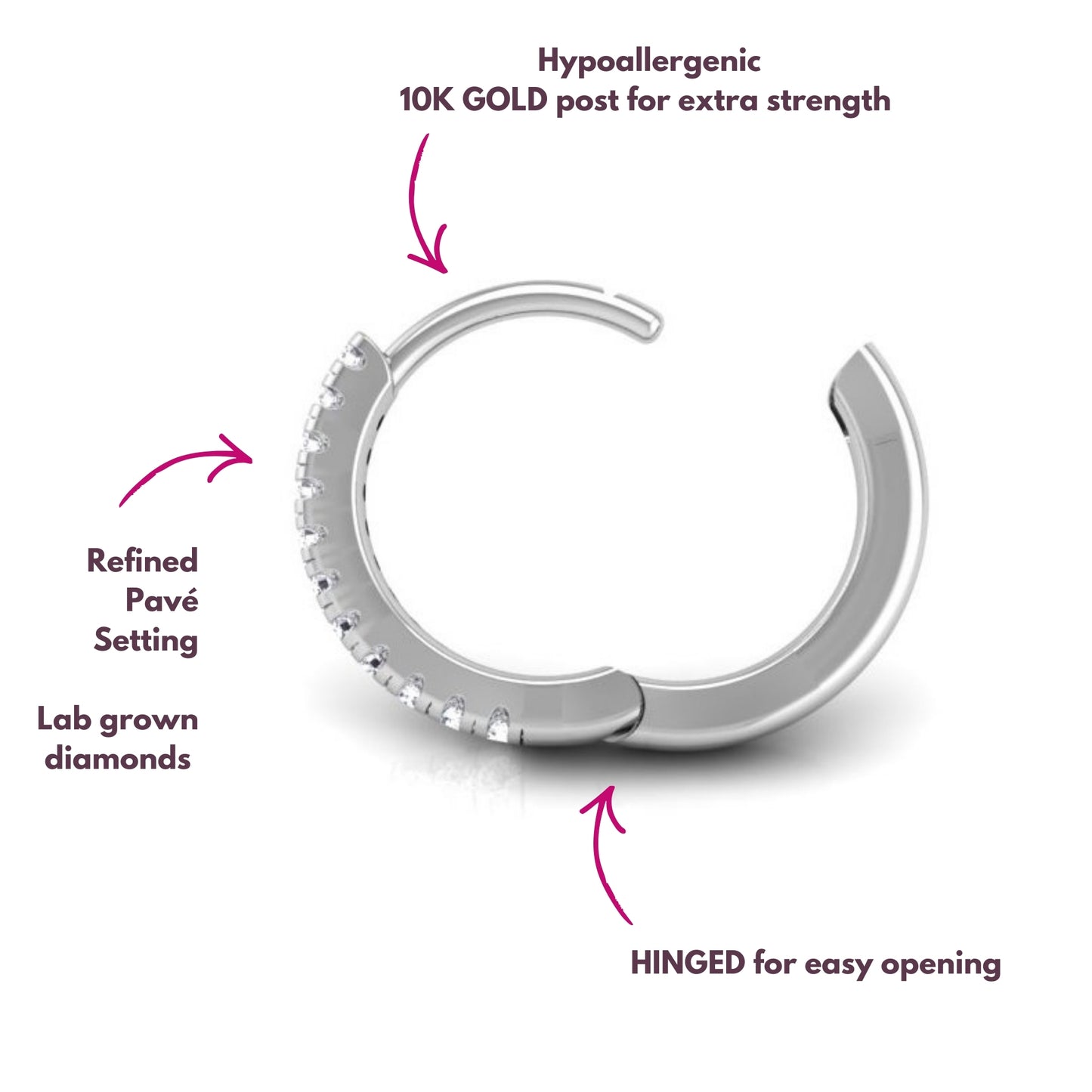 Pavé-All-Day Hoops in Sterling Silver