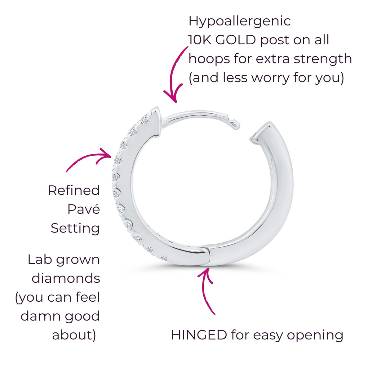 Pavé-All-Day Diamond Hoops