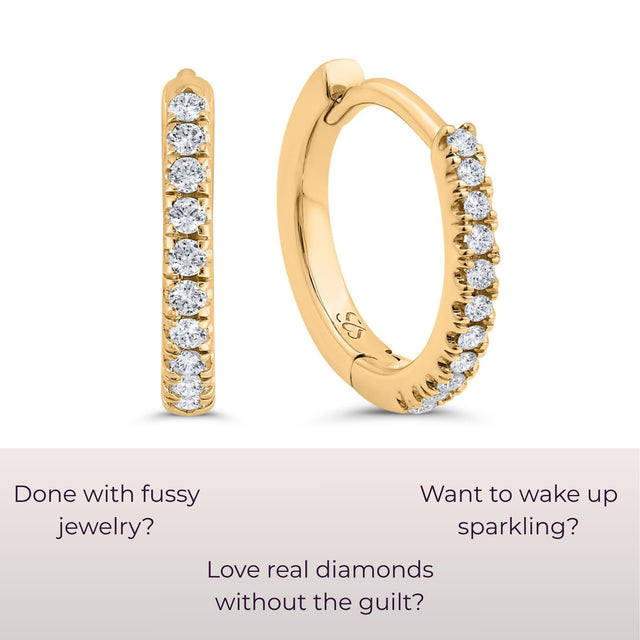 Pavé-All-Day Diamond Hoops