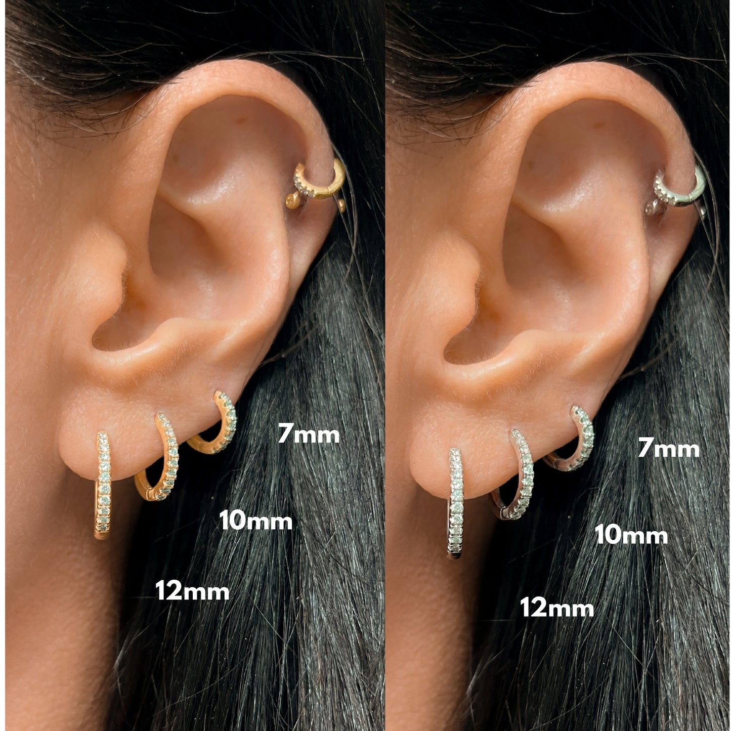 Pavé-All-Day Diamond Hoops in 14K Yellow Gold