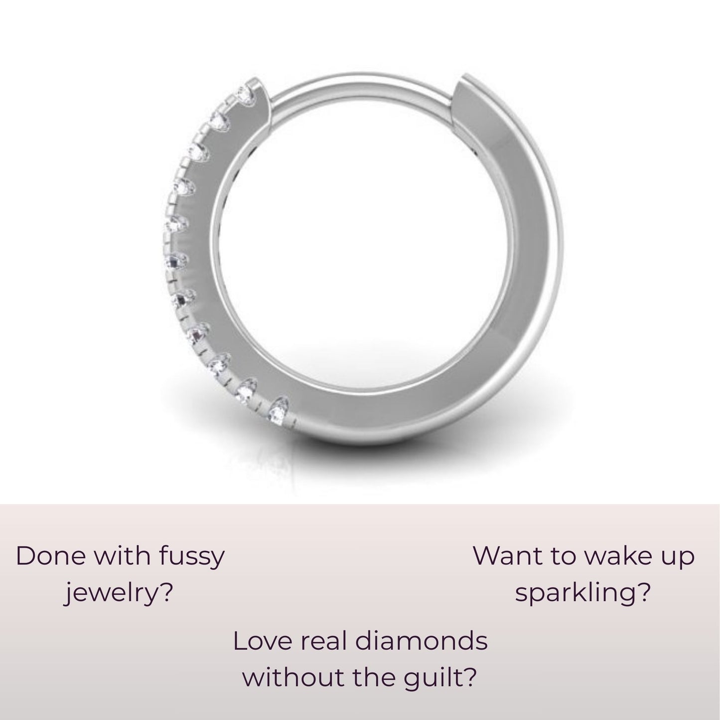 Pavé-All-Day Diamond Single Hoop