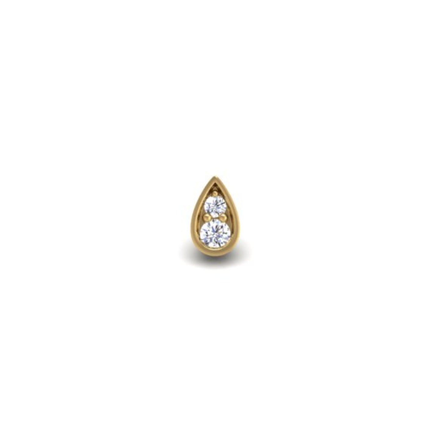 Perfect-Pear Flat Back Stud in 14K Yellow Gold