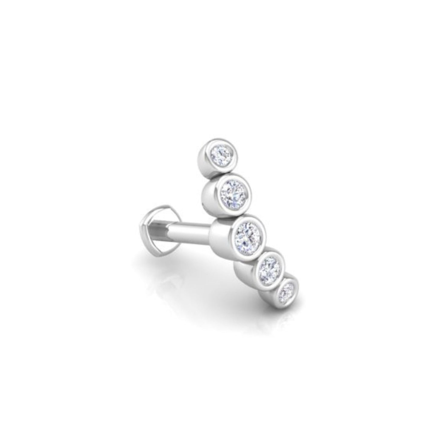 Rockstar Flat Back Stud in 14K White Gold