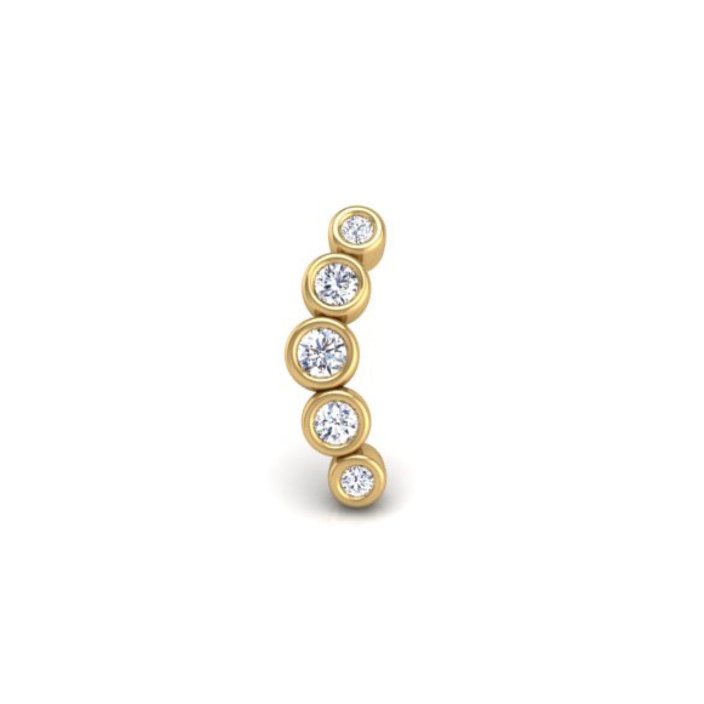 Rockstar Flat Back Stud in 14K Yellow Gold