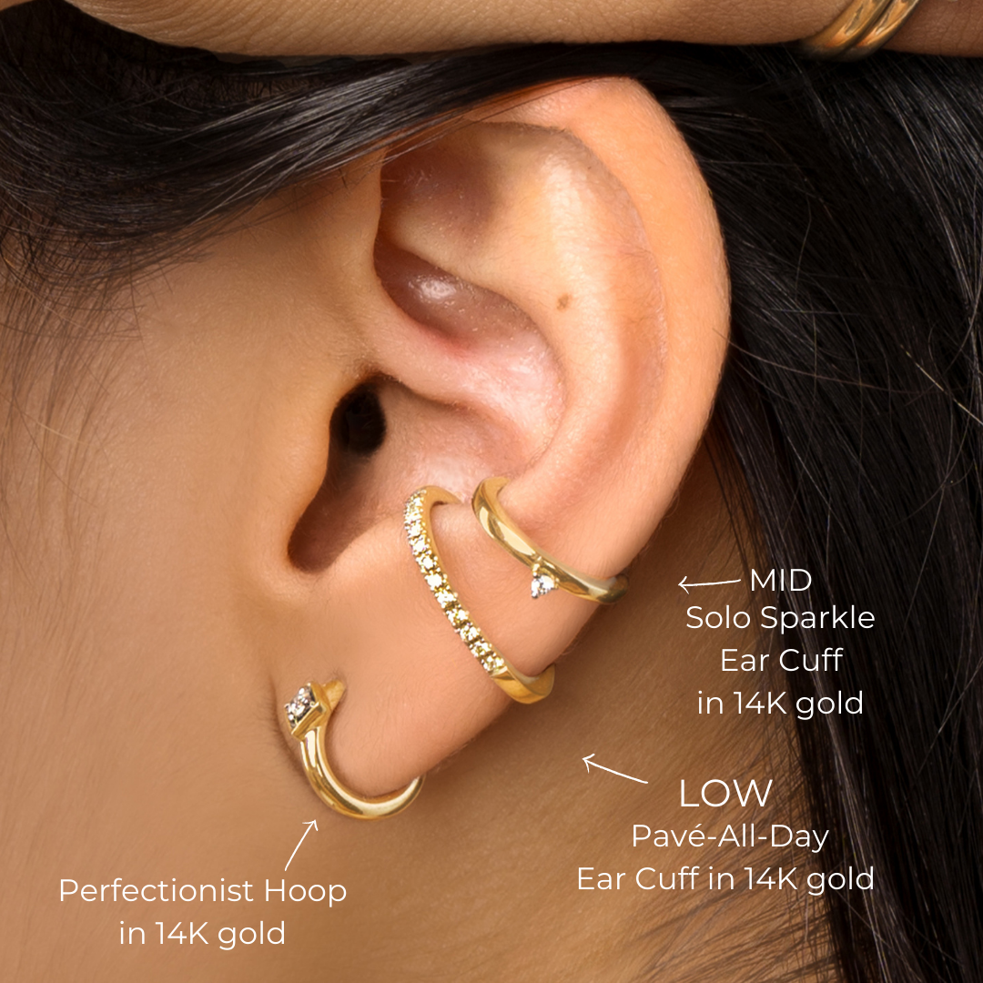 Solo Sparkle Diamond Ear Cuff in 14K Gold