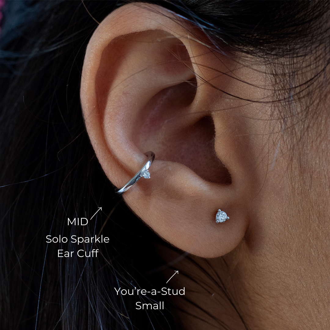 Solo Sparkle Diamond Ear Cuff