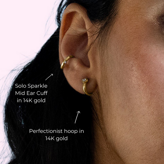 Solo Sparkle Diamond Ear Cuff in 14K Gold