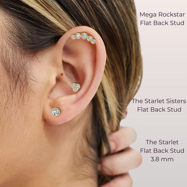 The Starlet Sisters Diamond Flat Back Stud