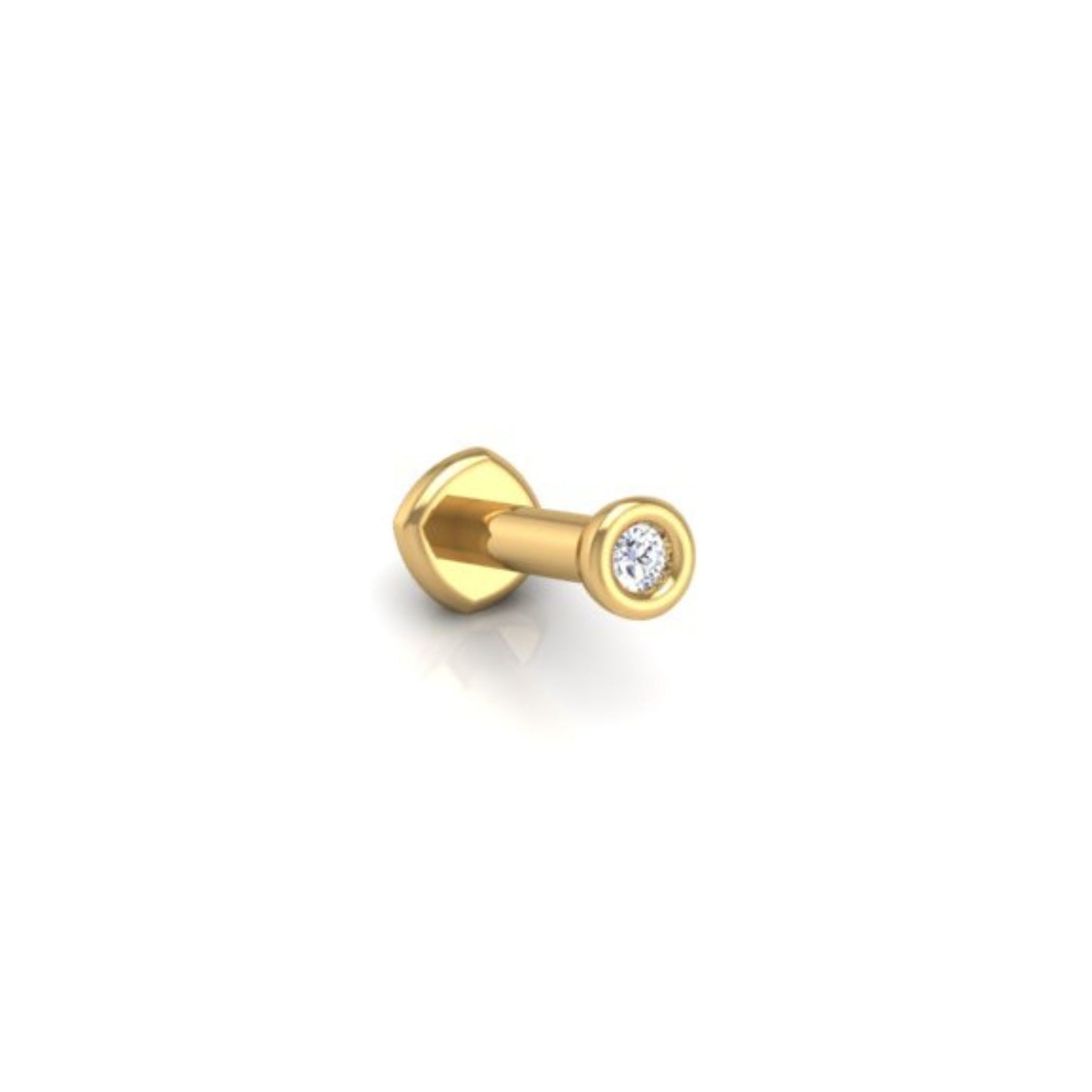 Starlet Flat Back Stud in 14K Yellow Gold