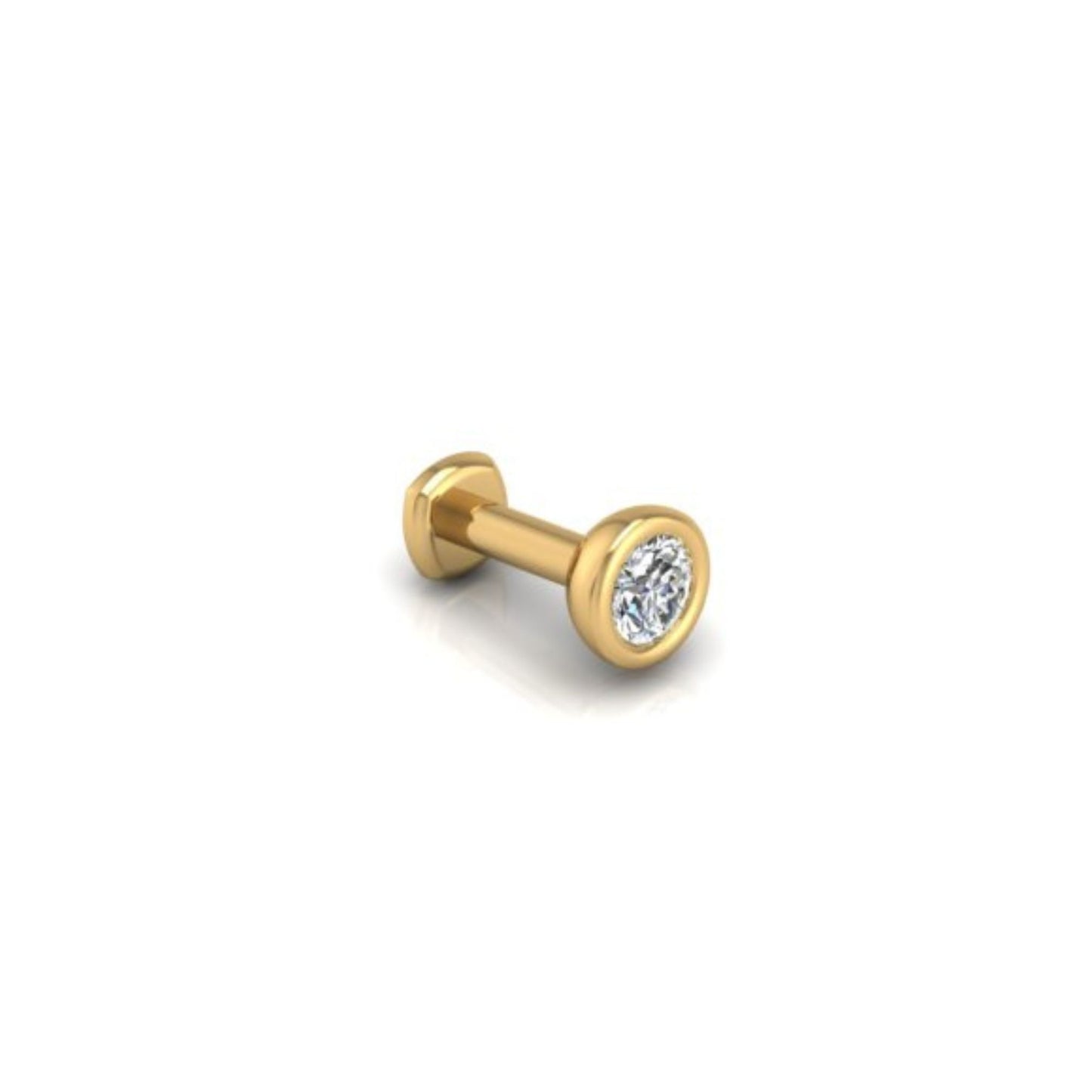 Starlet Flat Back Stud in 14K Yellow Gold