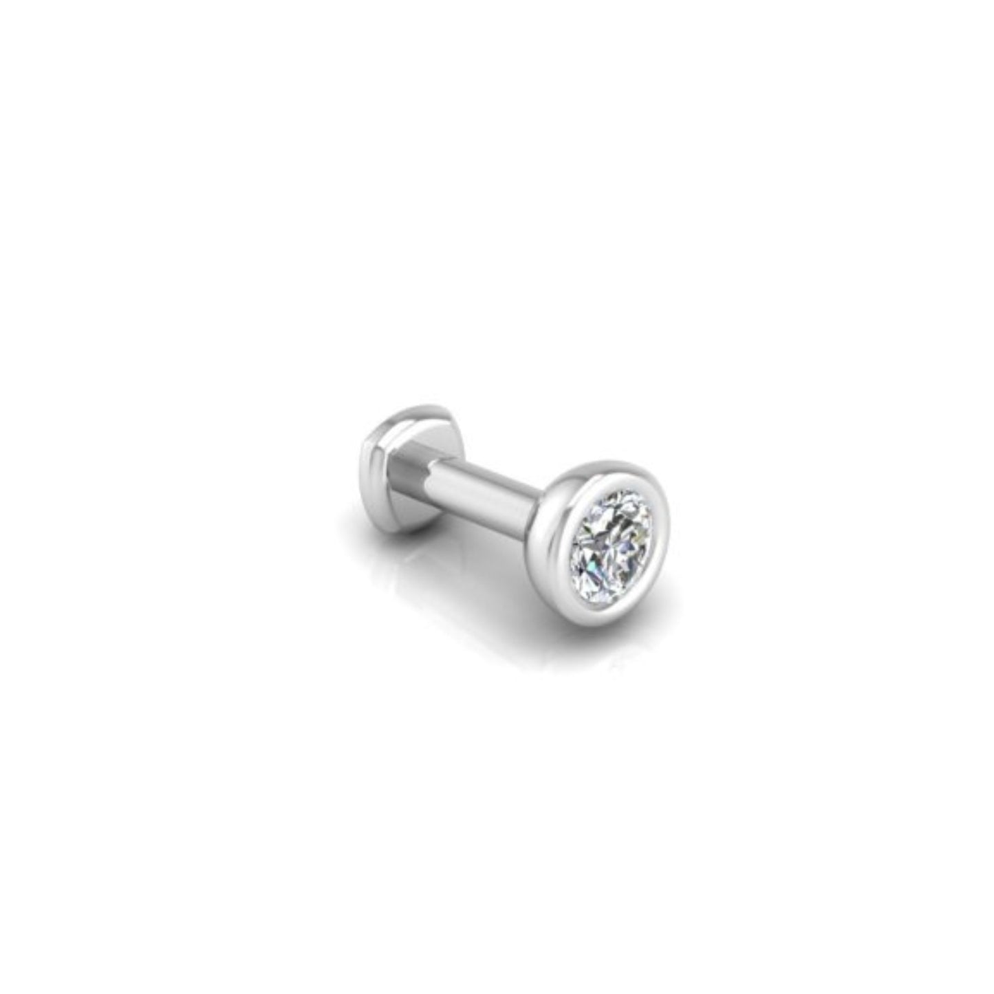 Starlet Flat Back Stud in 14K White Gold