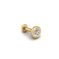 Starlet Flat Back Stud in 14K Yellow Gold