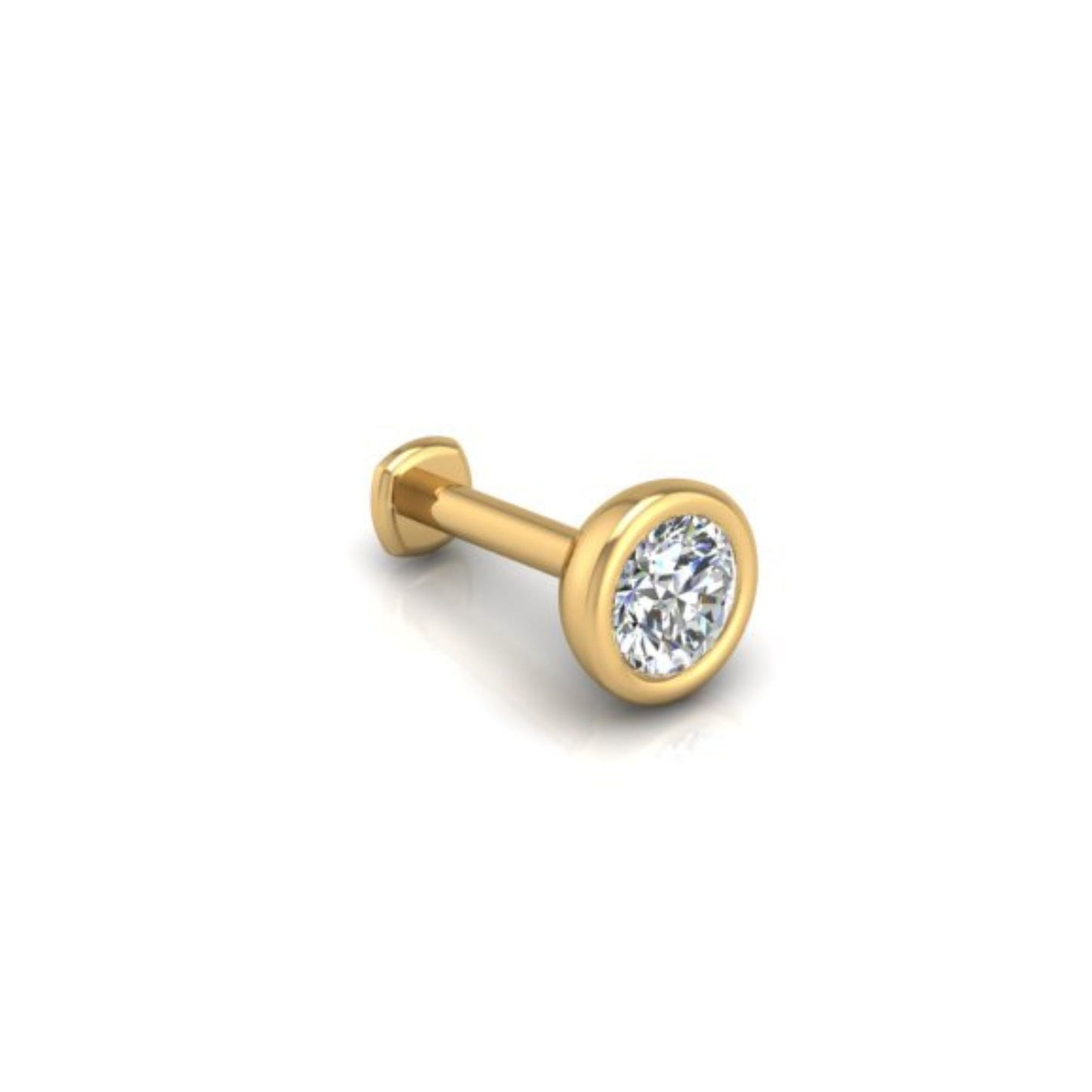 Starlet Flat Back Stud in 14K Yellow Gold