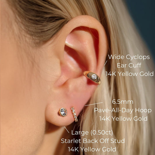 Wide Cyclops Mid Ear Cuff in 14K Gold