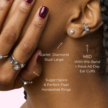 Perfect-Pear Diamond Horseshoe Ring