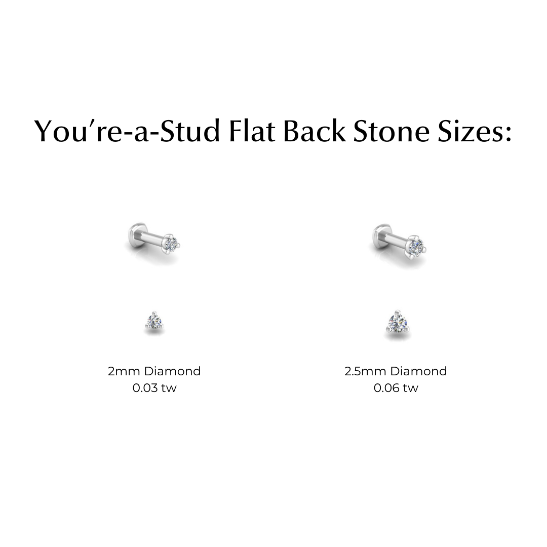 You're-a-Stud Flat Back Stud in 14K White Gold