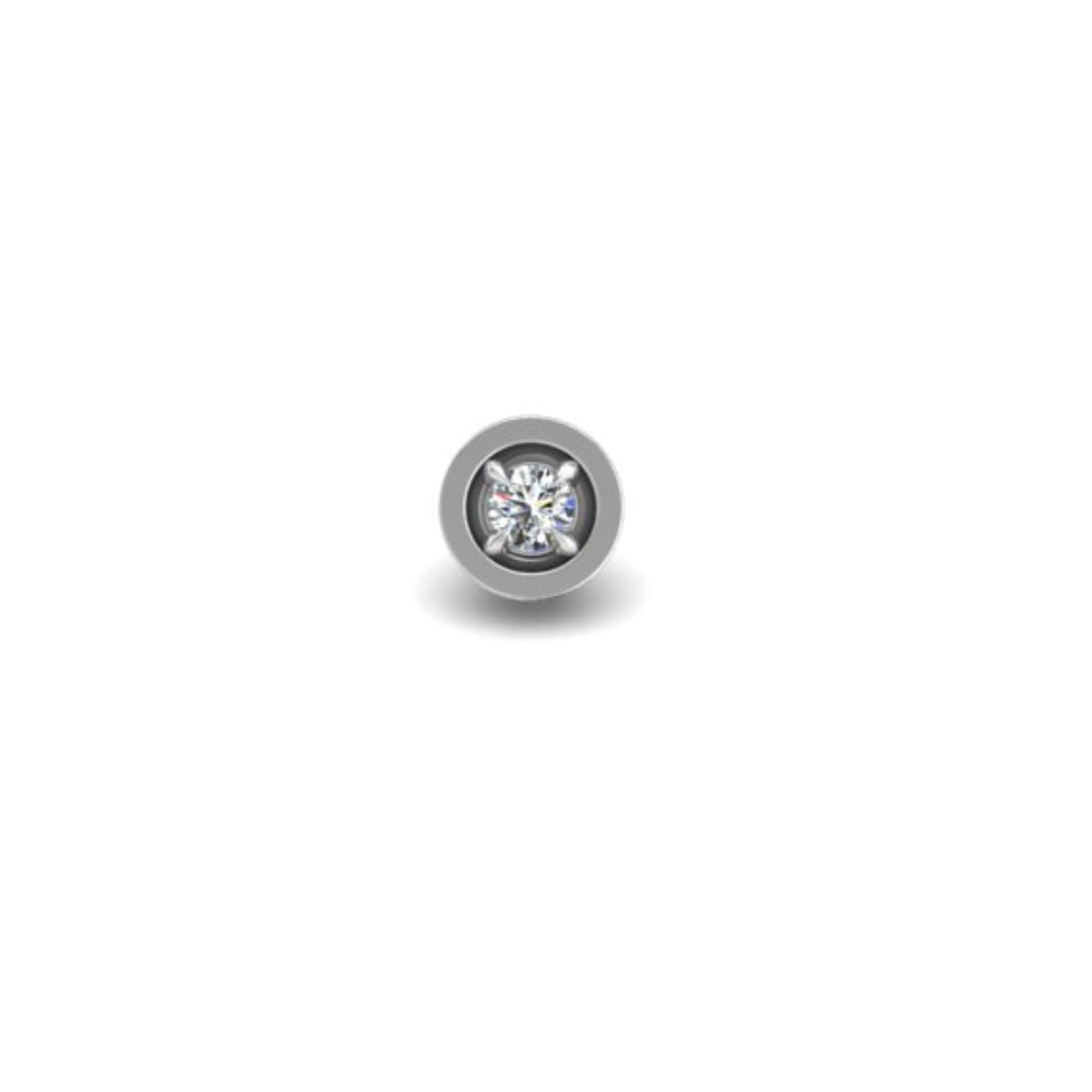 Center - of - Attention Flat Back Stud in 14K White Gold - Seed2Stone.com