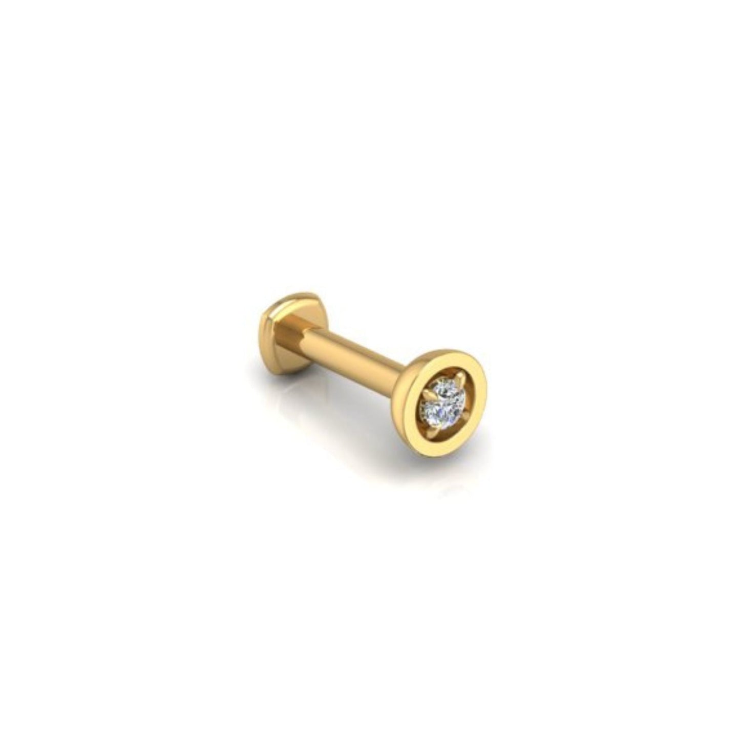 Center - of - Attention Flat Back Stud in 14K Yellow Gold - Seed2Stone.com